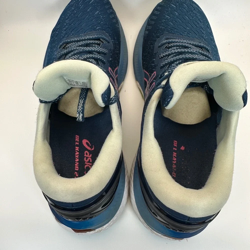 ASICS GEL-Kayano 27 Running Shoes Women 8.5 Blue Pink Athletic Training Sneakers